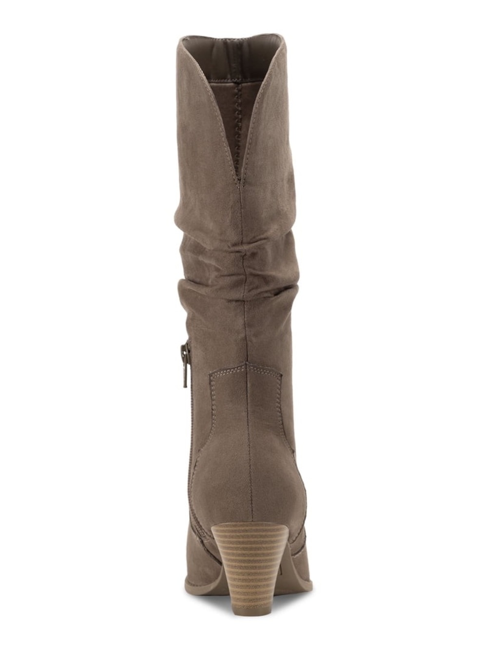 Style & Co Womens Taupe Comfort Arlenee Almond Toe Block Heel Zip-Up Slouch Sz 6 - Picture 2 of 4